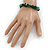 Forest Green Shell Nugget Stretch Bracelet - up to 19cm - view 4