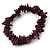 Deep Purple Shell Nugget Stretch Bracelet - up to 19cm - view 2