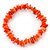 Coral/ Pink Salmon Coloured Shell Nugget Stretch Bracelet - up to 19cm