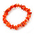 Coral/ Pink Salmon Coloured Shell Nugget Stretch Bracelet - up to 19cm - view 5