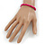Unisex Fuchsia Wood Bead Flex Bracelet - up to 21cm L - view 2