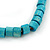Unisex Teal Wood Bead Flex Bracelet - up to 21cm L - view 3
