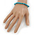 Unisex Teal Wood Bead Flex Bracelet - up to 21cm L - view 2