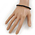 Unisex Black Wood Bead Flex Bracelet - up to 21cm L - view 4