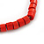 Unisex Red Wood Bead Flex Bracelet - up to 21cm L - view 3