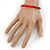 Unisex Red Wood Bead Flex Bracelet - up to 21cm L - view 2