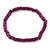 Unisex Purple/ Violet Wood Bead Flex Bracelet - up to 21cm L
