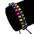 Multicoloured Wood Bead Friendship Bracelet With Purple Cord - Adjustable - view 5