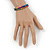 Multicoloured Wood Bead Friendship Bracelet With Purple Cord - Adjustable - view 4