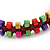 Multicoloured Wood Bead Friendship Bracelet With Dark Red Cord - Adjustable - view 3