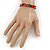Multicoloured Wood Bead Friendship Bracelet With Dark Red Cord - Adjustable - view 2