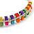 Multicoloured Wood Bead Friendship Bracelet With White Cord - Adjustable - view 3