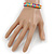 Multicoloured Wood Bead Friendship Bracelet With White Cord - Adjustable - view 4