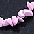Baby Pink Semiprecious Nugget Stone Beads Flex Bracelet - 18cm L - view 4