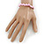Baby Pink Semiprecious Nugget Stone Beads Flex Bracelet - 18cm L - view 2