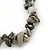 Grey Semiprecious Nugget Stone Beads Flex Bracelet - 18cm L - view 2