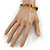 Multicoloured Semiprecious Nugget Stone Beads Flex Bracelet - 18cm L - view 2
