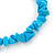 Light Blue Semiprecious Nugget Stone Beads Flex Bracelet - 18cm L - view 4