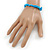 Light Blue Semiprecious Nugget Stone Beads Flex Bracelet - 18cm L - view 2