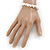White Semiprecious Nugget Stone Beads Flex Bracelet - 18cm L - view 3