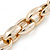 Mirrored Gold Tone Oval Chunky Acrylic Link Bracelet - 20cm L - view 3
