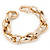 Mirrored Gold Tone Oval Chunky Acrylic Link Bracelet - 20cm L - view 5
