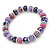 Purple Fimo Bead With Silver Tone Flex Bracelet - 18cm Length - view 5