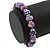 Purple Fimo Bead With Silver Tone Flex Bracelet - 18cm Length - view 4
