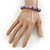Purple Fimo Bead With Silver Tone Flex Bracelet - 18cm Length - view 2