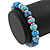 Blue Fimo Bead With Silver Tone Flex Bracelet - 18cm Length - view 3