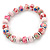 Pink Fimo Bead With Silver Tone Flex Bracelet - 18cm Length - view 5