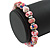 Pink Fimo Bead With Silver Tone Flex Bracelet - 18cm Length - view 3