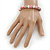Pink Fimo Bead With Silver Tone Flex Bracelet - 18cm Length - view 2