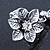 Vintage Inspired Crystal Floral Flex Bracelet With Daisy Flower Crystal Ring Attached - 18cm Length, Ring Size 7/8 - view 7
