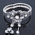 Vintage Inspired Crystal Floral Flex Bracelet With Daisy Flower Crystal Ring Attached - 18cm Length, Ring Size 7/8 - view 9