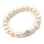 10mm Freshwater Pearl With Clear Crystal Disco Ball Bead Stretch Bracelet - 18cm L - view 7