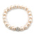 10mm Freshwater Pearl With Clear Crystal Disco Ball Bead Stretch Bracelet - 18cm L - view 6
