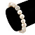 10mm Freshwater Pearl With Clear Crystal Disco Ball Bead Stretch Bracelet - 18cm L - view 2