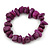 Purple Agate Chip Semi-Precious Stone Flex Bracelet - 18cm L