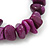 Purple Agate Chip Semi-Precious Stone Flex Bracelet - 18cm L - view 2