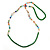 Green Agate Stone, Multicoloured Glass Crystal Bead Flex Bracelet/ Necklace - 66cm L - view 8