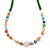 Green Agate Stone, Multicoloured Glass Crystal Bead Flex Bracelet/ Necklace - 66cm L - view 6