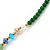 Green Agate Stone, Multicoloured Glass Crystal Bead Flex Bracelet/ Necklace - 66cm L - view 9