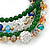 Green Agate Stone, Multicoloured Glass Crystal Bead Flex Bracelet/ Necklace - 66cm L - view 4