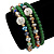 Green Agate Stone, Multicoloured Glass Crystal Bead Flex Bracelet/ Necklace - 66cm L - view 10