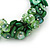 Grass Green Glass Beads With Shell Chips Clustered Stretch Bracelet - 19cm L - view 4