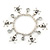 Silver Tone Crystal Dangle & Skull & Crossbones Charm Flex Bracelet - up to 20cm Ls