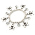 Silver Tone Crystal Dangle & Skull & Crossbones Charm Flex Bracelet - up to 20cm Ls - view 7