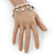 Silver Tone Crystal Dangle & Skull & Crossbones Charm Flex Bracelet - up to 20cm Ls - view 3