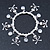 Silver Tone Crystal Dangle & Skull & Crossbones Charm Flex Bracelet - up to 20cm Ls - view 2